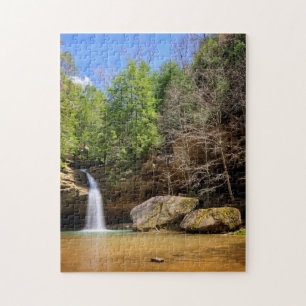 Puzzle Lower Falls at Old Man's Cave in Hocking Hills