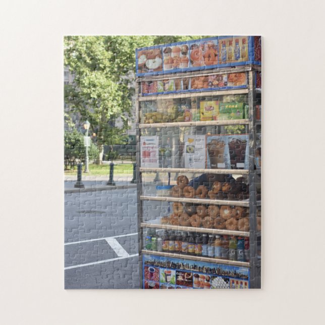 Puzzle Lower Manhattan Morning New York Breakfast Bagel C (Vertical)