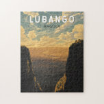 Puzzle Lubango Angola Viaje de arte<br><div class="desc">Diseño de viaje vectorial retro Lubango. Lubango,  Angola,  es una impresionante ciudad rodeada de montañas y conocida por sus espectaculares paisajes,  incluyendo la icónica Gap Tundavala y el sinuoso paso Serra da Leba.</div>