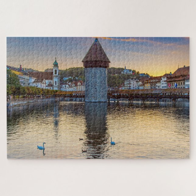 Puzzle Lucerna, Suiza en Dusk (Horizontal)