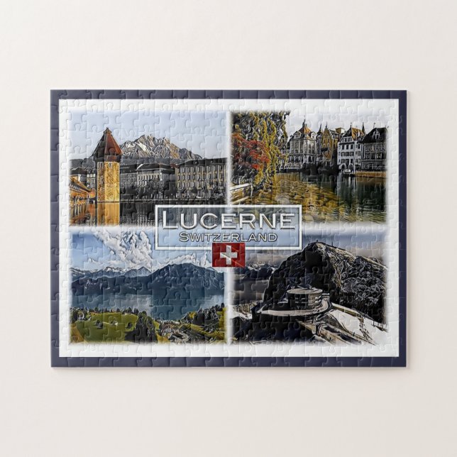 Puzzle Lucerna - Suiza - Mosaico - (Horizontal)