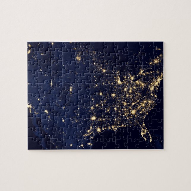 Puzzle Luces de Nasa desde el Espacio EE. UU. (Horizontal)