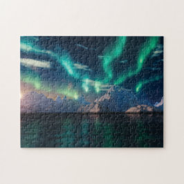 Puzzle Luces del norte sobre el agua | Aurora Borealis