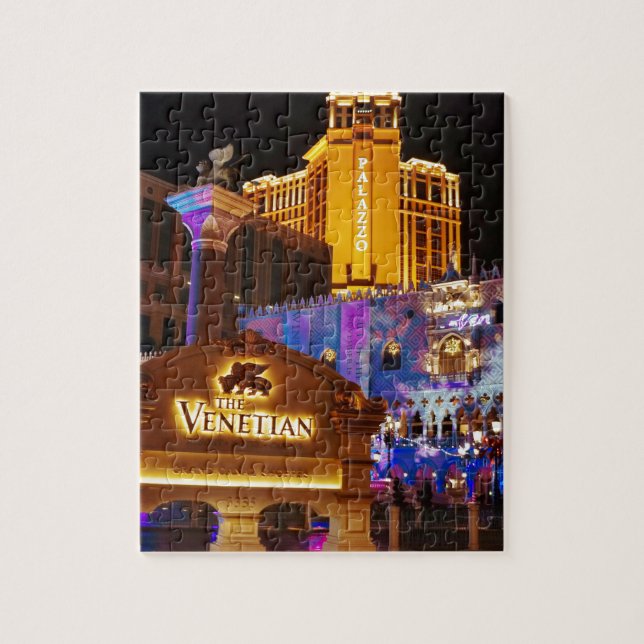 Puzzle Luces nocturnas decorativas venecianas de Las Vega (Vertical)