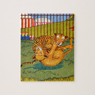 Puzzle lucha de tigres y leopardo