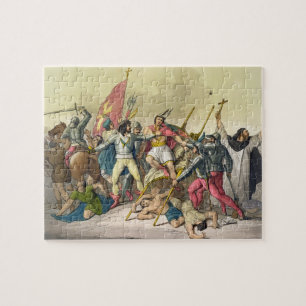 Puzzle Lucha entre los indios y los Conquistadors locales