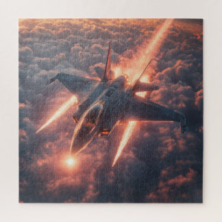 Puzzle Luchador de la huelga de atardecer por las nubes -