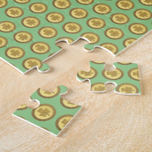 Puzzle Lucky Irish Shamrock Gold Coin