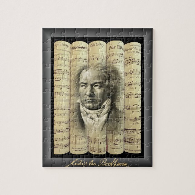 Puzzle Ludwig van Beethoven~Rolling Classical Sheet Music (Vertical)