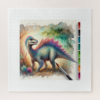 Puzzle Lufengosaurus in Nature 130724AREF123 - Watercolor