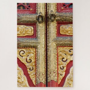 Puzzle Lugar Metalizado de oro a la puerta