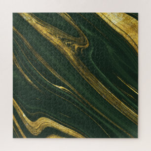 Puzzle Lujoso Onyx Verde: Mármol Dorado.