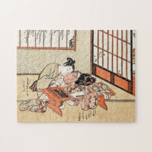 Puzzle Lumbar vintage ukiyo-e geisha de Guay japonés