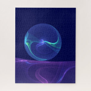 Puzzle Luminoso sueño morado azul abstracto arte fractal