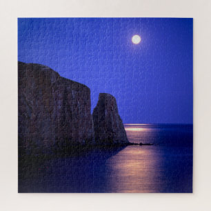 Puzzle Luna al anochecer   Roca Perce Costa de Gaspé Queb