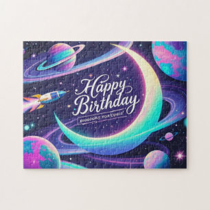 Puzzle Luna creciente, estrellas, planetas con temática g