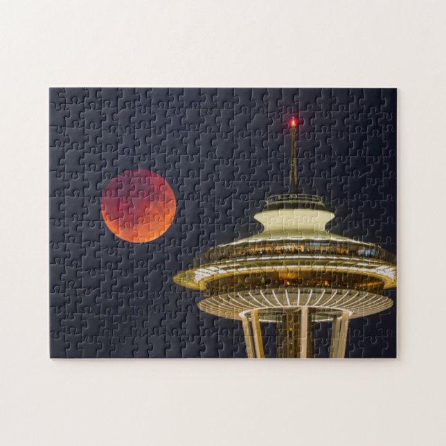 Puzzle Luna de sangre | Aguja Espacial de Seattle (Horizontal)