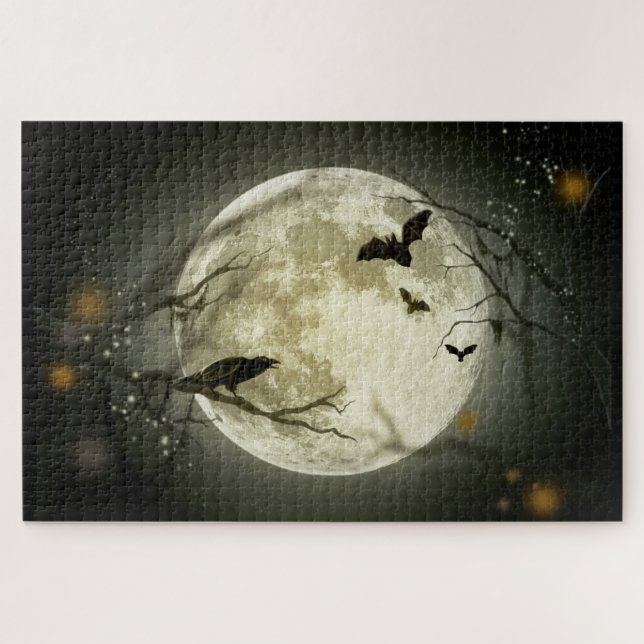 Puzzle Luna llena en Halloween (Horizontal)