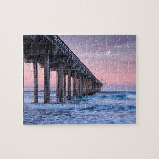 Puzzle Luna Llena Sobre el Muelle de Scripps (Horizontal)