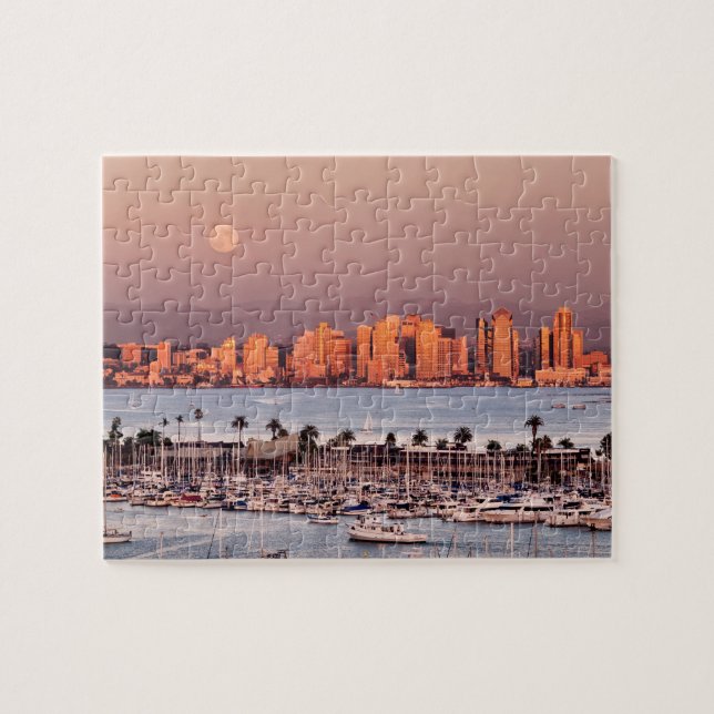 Puzzle Luna llena sobre San Diego (Horizontal)