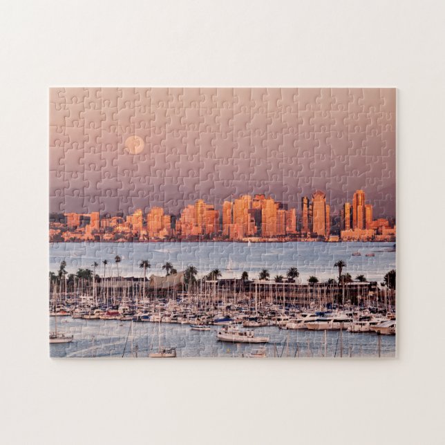 Puzzle Luna llena sobre San Diego (Horizontal)