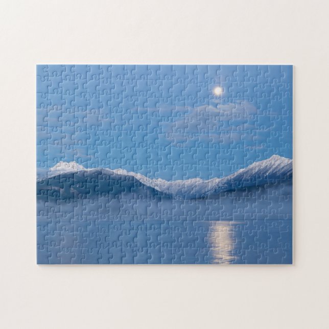 Puzzle Luna poniéndose | Seabeck, Washington (Horizontal)