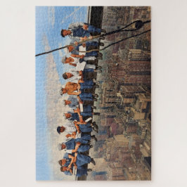 Puzzle Lunch Atop A Skyscraper 1932 NYC Remastered Color