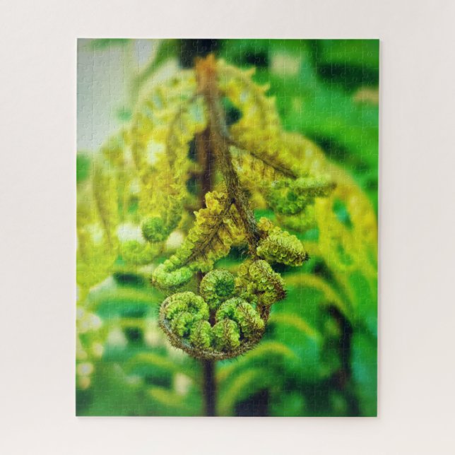 PUZZLE LUSH VERDE TROPICAL NEW ZEALAND FERN KORU KIWI NZ (Vertical)