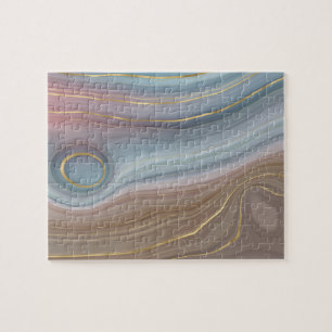 Puzzle Luxe Strata   Agitación rosa de pizarra azul turbi