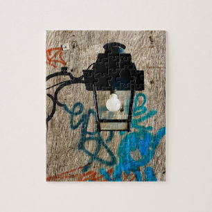 Puzzle Luz de calle y graffiti