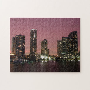 Puzzle Luz de la puesta del sol sobre Miami después de