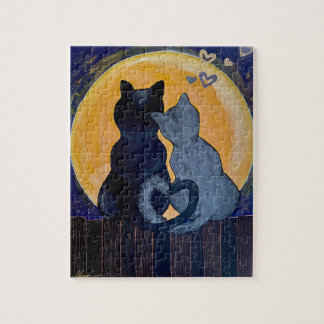 Puzzle Luz de luna de los gatos