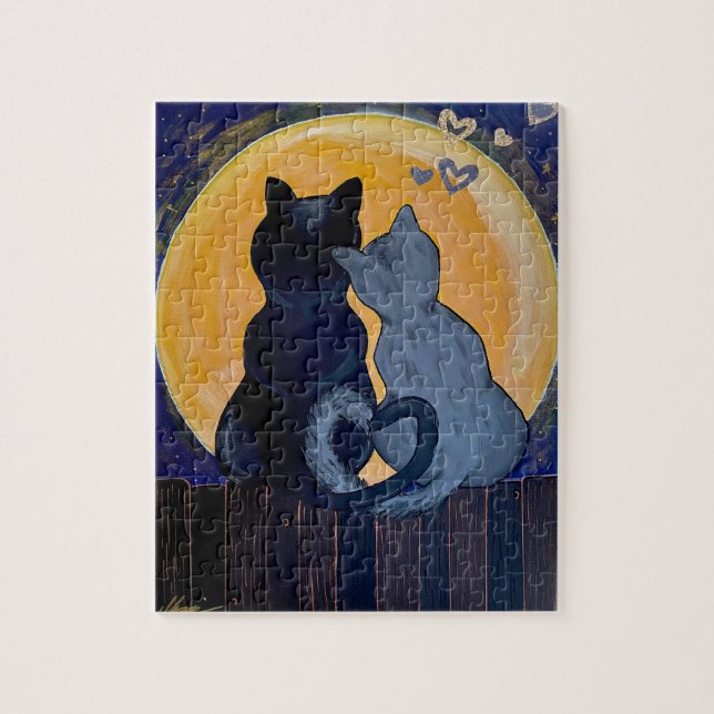 Puzzle Luz de luna de los gatos (Vertical)