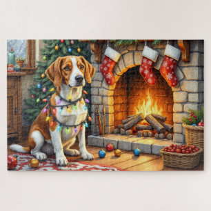 Puzzle Luz de Navidad del Foxhound inglés americano