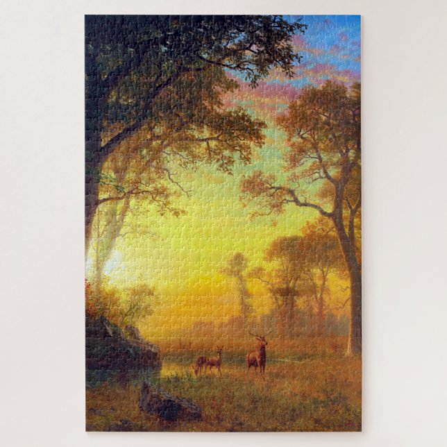 Puzzle Luz en el bosque, Albert Bierstadt (Vertical)