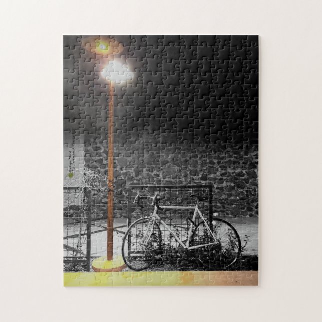 Puzzle Luz nocturna en la foto de bicicleta (Vertical)