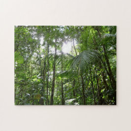 Puzzle Luz solar a través de la selva tropical con cubier