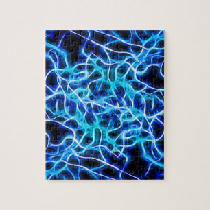 Puzzle Luz Verde azulada Eléctrica Neon Aqua Blue
