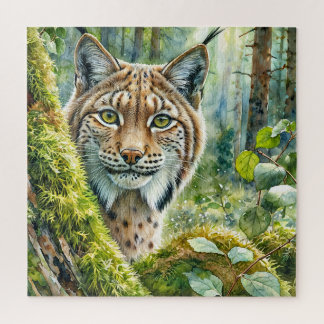 Puzzle Lynx en la selva verde exuberante