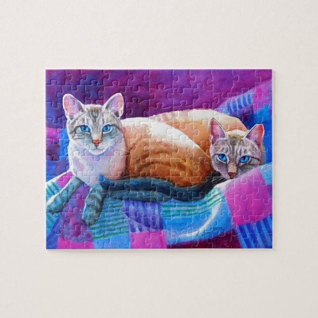 Puzzle Lynx Point Gatos Siameses (Horizontal)