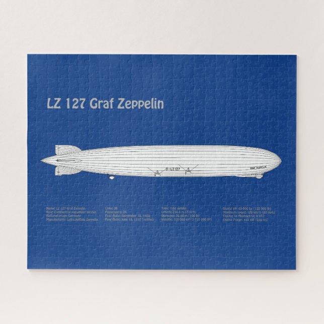 Puzzle LZ 127 Graf Zeppelin - Aviso Planes Blueprint ABD (Horizontal)