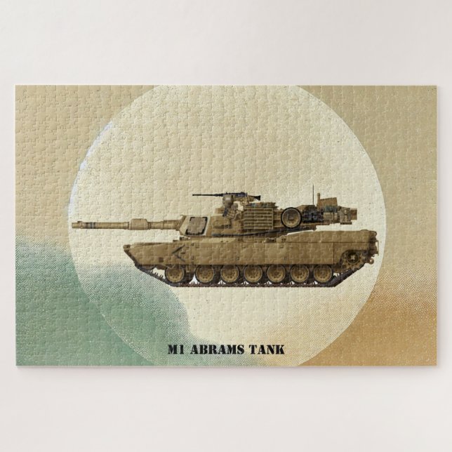 Puzzle M1 Abrams: Tanque de batalla estadounidense icónic (Horizontal)