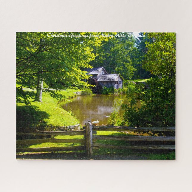 Puzzle Mabry Mills Virginia. Felicitaciones de Navidad (Horizontal)