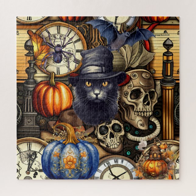 Puzzle Macabre Mashup: Los tragos de Halloween en Steampu (Vertical)