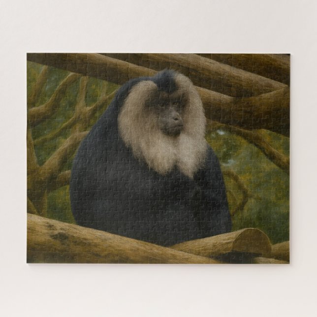 Puzzle Macaca con cola de león en santuario forestal (Horizontal)