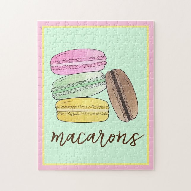 Puzzle Macaron French Pastry Cookies Macarons Patisserie (Vertical)