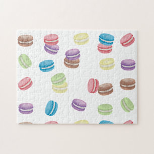 Puzzle Macarones franceses de color pastel