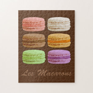 Puzzle Macarones franceses, pasteles multicolores