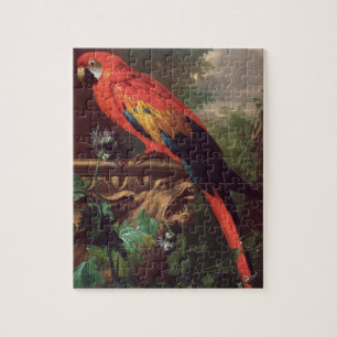 Puzzle Macaw del escarlata en un paisaje (aceite en lona)