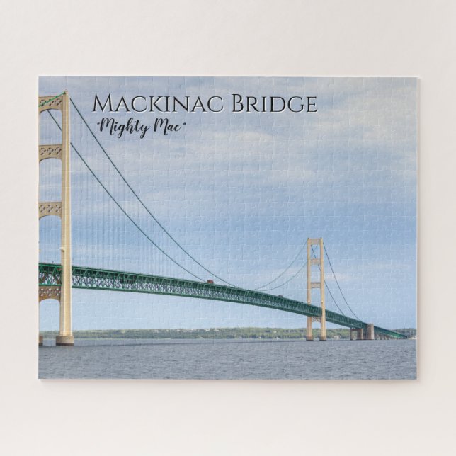 Puzzle Mackinac Bridge MI, el poderoso Mac (Horizontal)